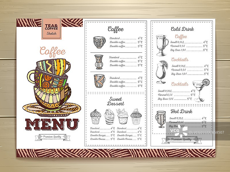 老式咖啡菜单设计图片素材