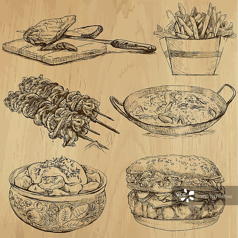 手绘美食包图片素材