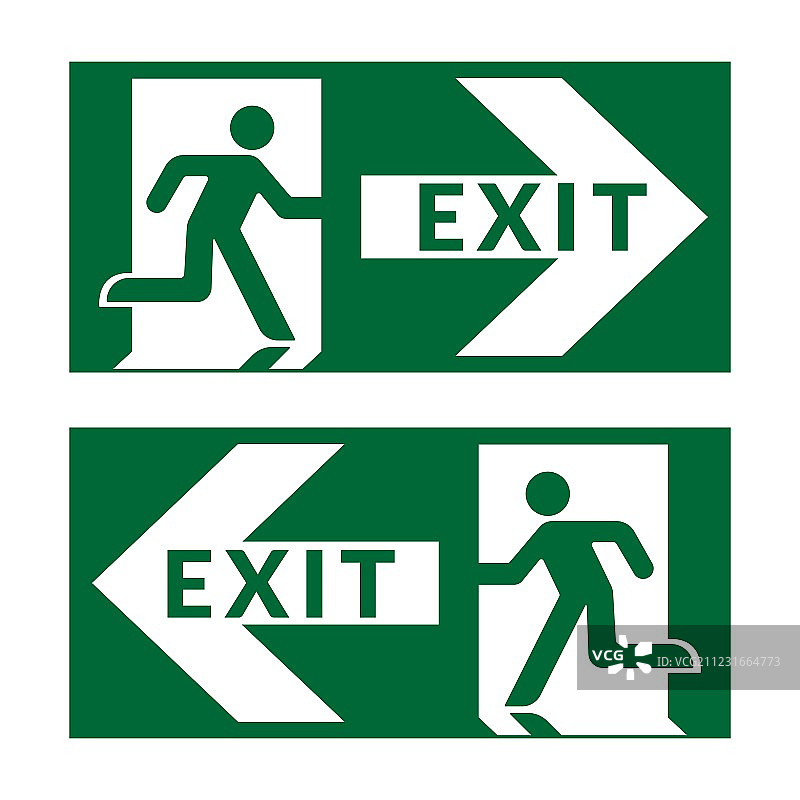 绿色出口指示标志图片素材