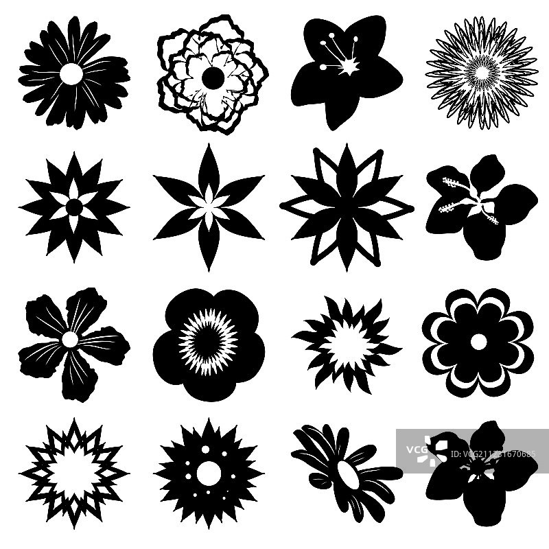 花朵剪影合集图片素材