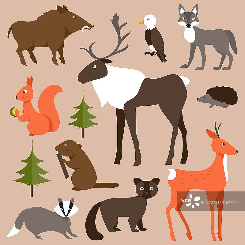 森林动物合集图片素材