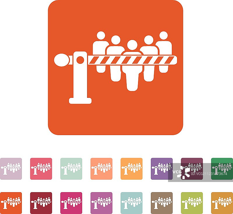 路障和边界停止图标图片素材