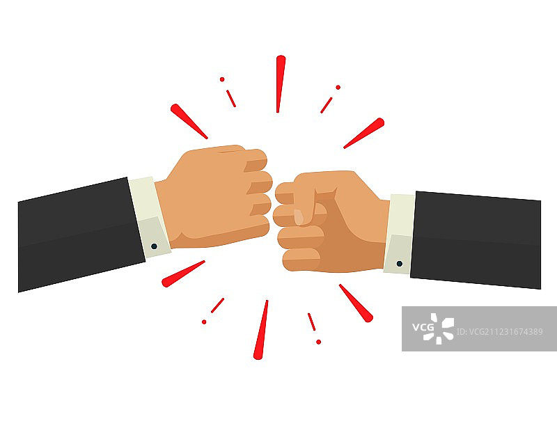 空中碰撞的两个拳头图片素材