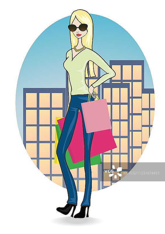 购物的女孩图片素材