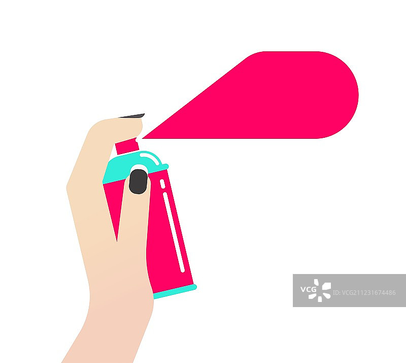女人手持喷雾罐图片素材