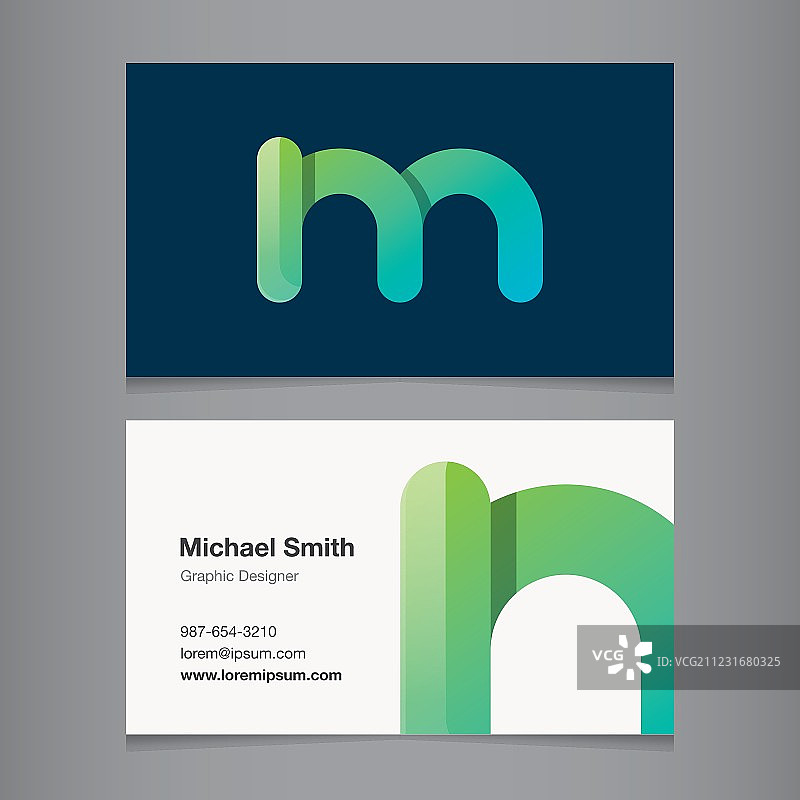 字母M商务名片图片素材