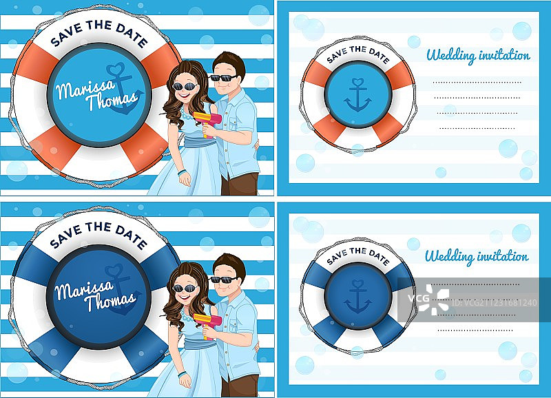 情侣玩泡泡枪的婚礼贺卡图片素材