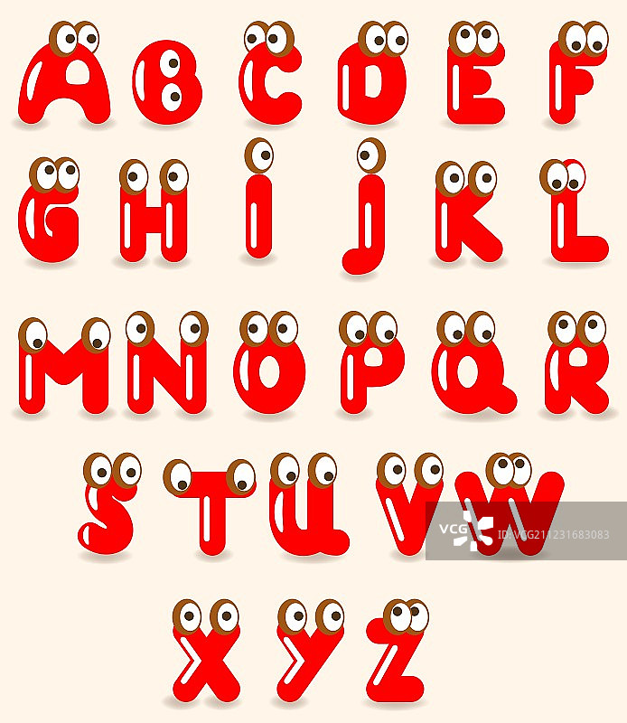 有趣的眼睛字母图片素材