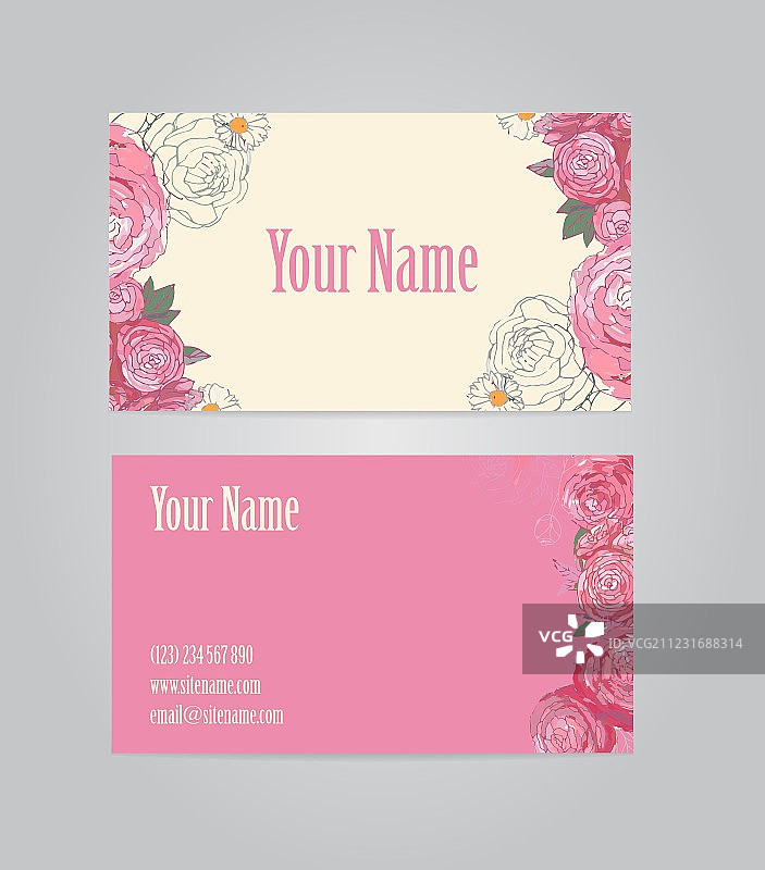 精美花卉名片图片素材