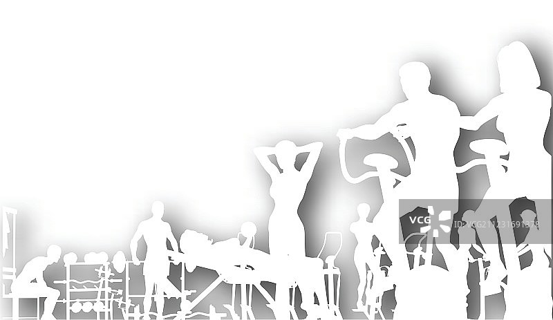 健身房剪影图片素材