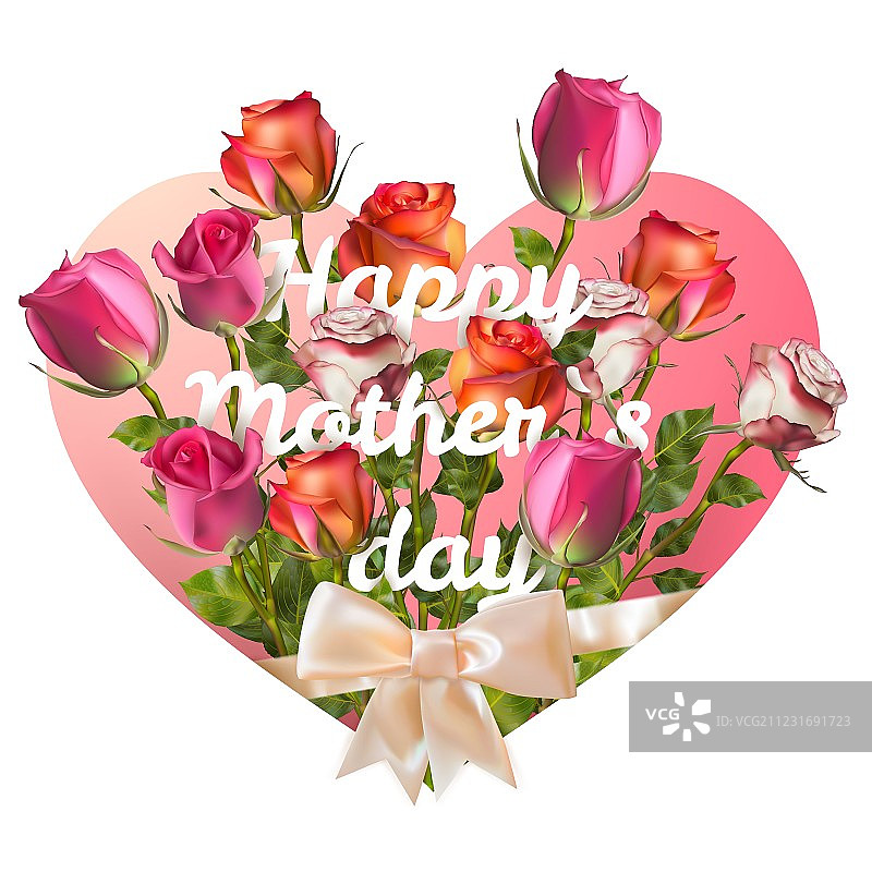 母亲节玫瑰贺卡EPS 10图片素材