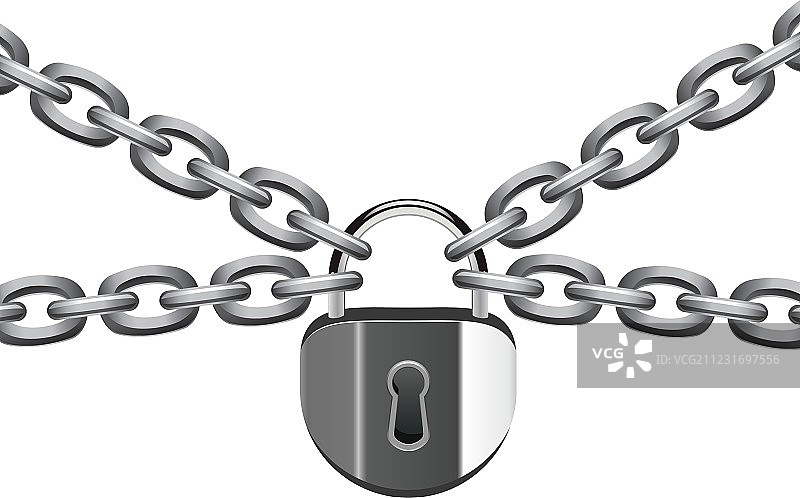 金属链和挂锁矢量图图片素材