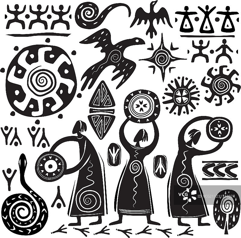 原始艺术设计元素图片素材
