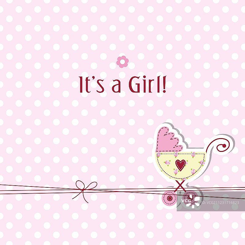 女宝宝降生贺卡图片素材