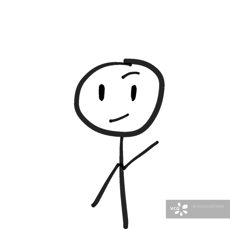 头顶灯泡的火柴人动画图片素材