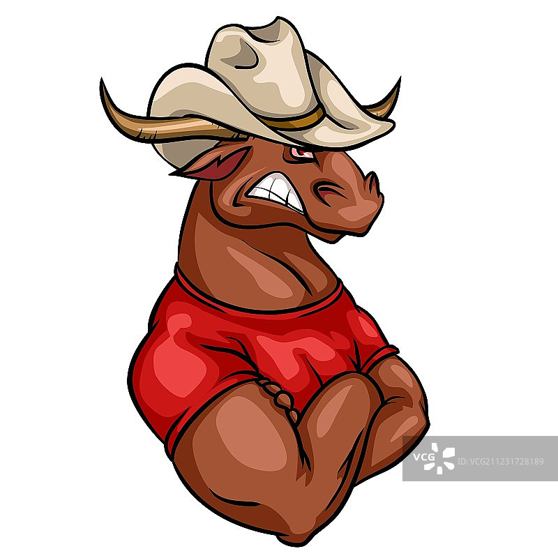 公牛吉祥物团队标签设计图片素材