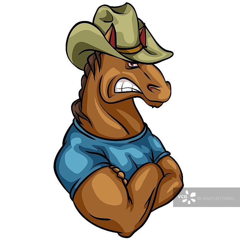 马吉祥物团队标签设计图片素材