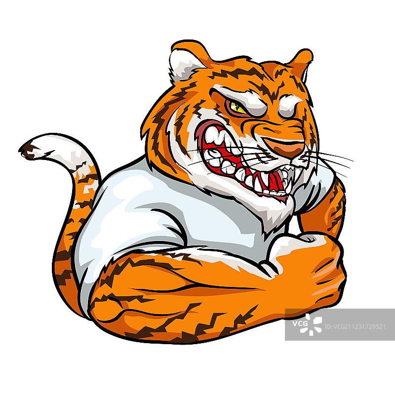 老虎吉祥物团队标签设计图片素材