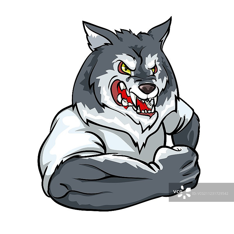 狼吉祥物团队标签设计图片素材