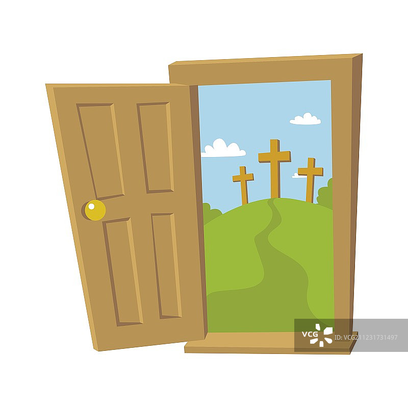 通往十字架的门图片素材