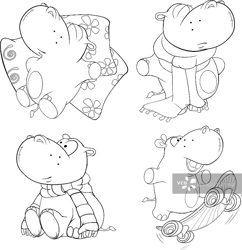 一组河马图片素材