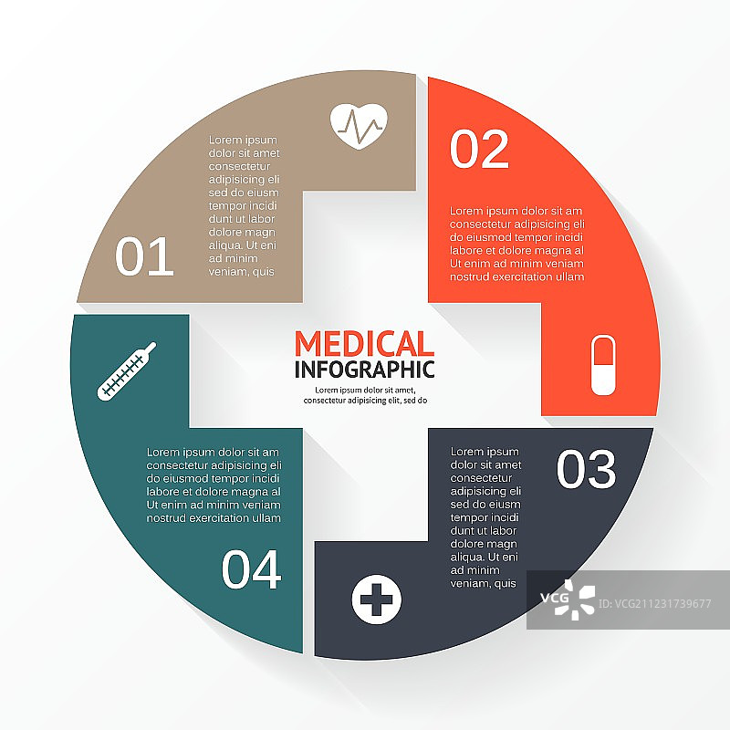 圆形加号信息图图表模板图片素材