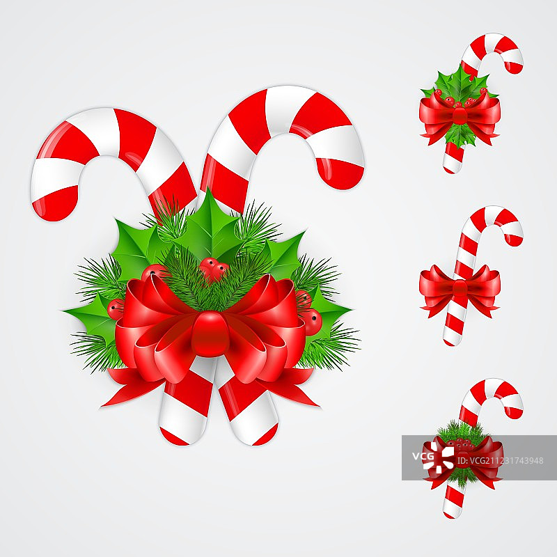 传统圣诞节糖果手杖装饰品合集图片素材