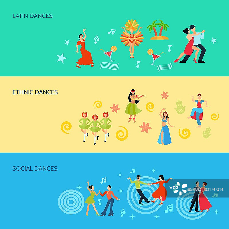 扁平风格舞蹈banner图片素材