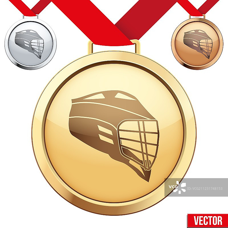 长曲棍球金色奖牌图片素材