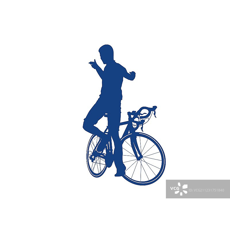 骑自行车的人的剪影图片素材