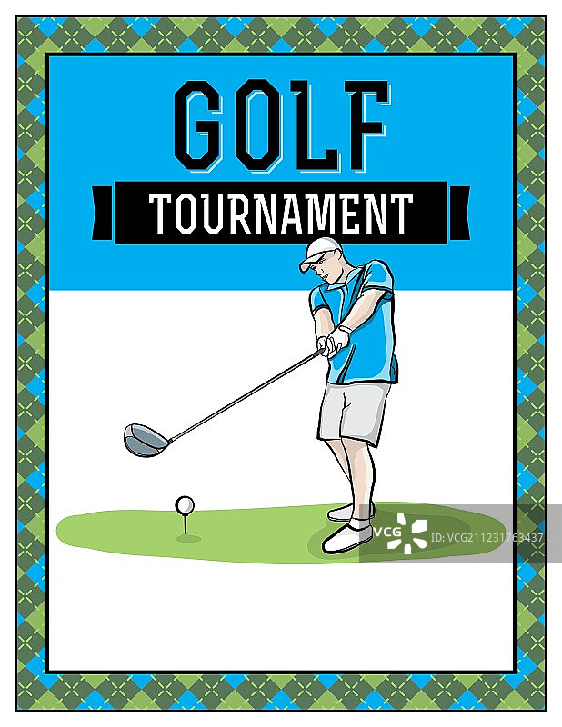 手绘高尔夫宣传单图片素材