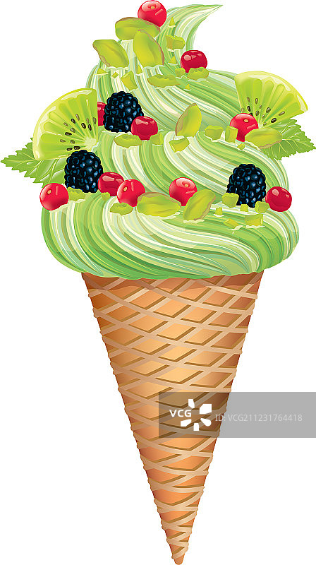 开心果猕猴桃冰淇淋图片素材