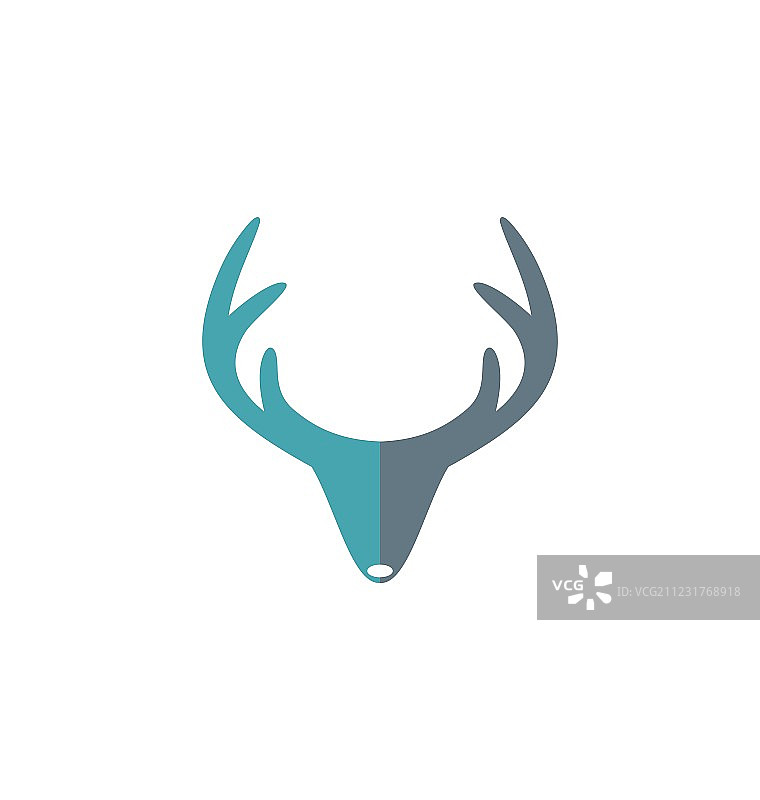 鹿角猎人抽象标志图片素材