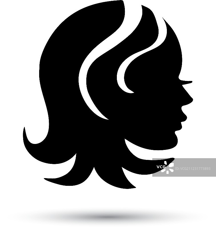 女性头像剪影图标图片素材