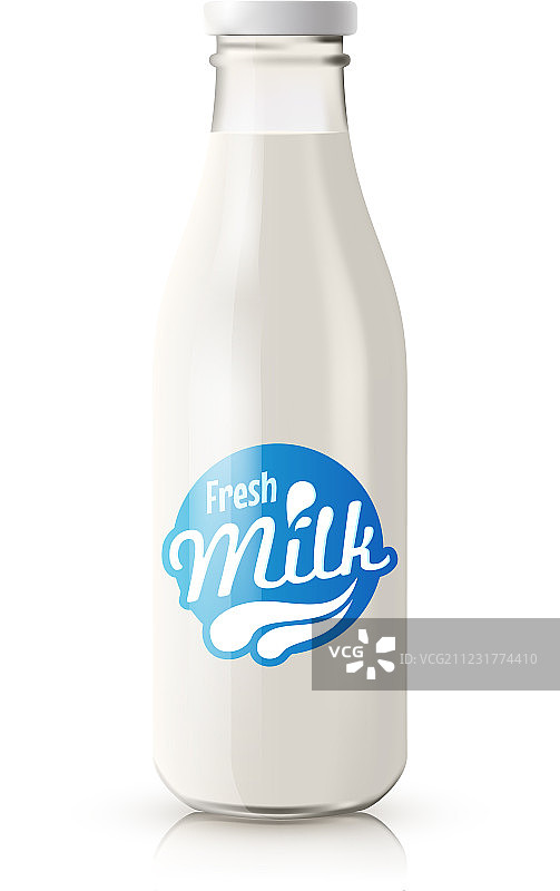 逼真牛奶瓶图片素材