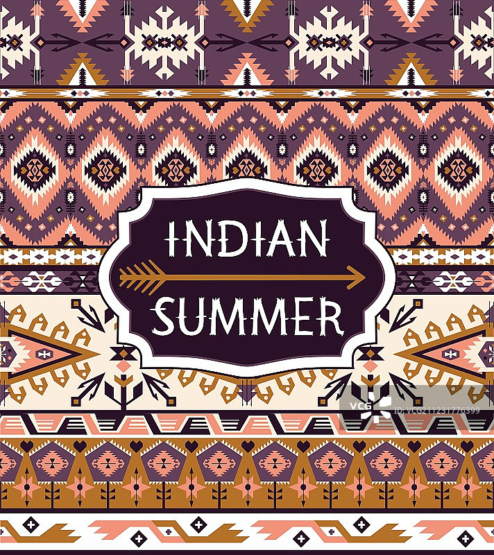 无缝彩色装饰几何图案图片素材