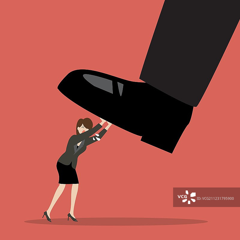 商务女性推动大脚图片素材