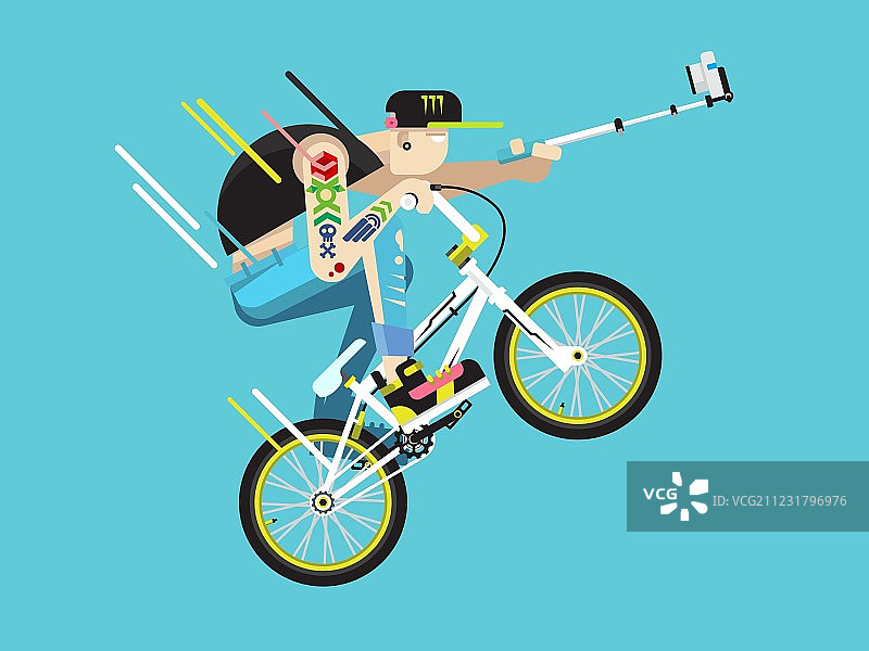 活力自行车手图片素材