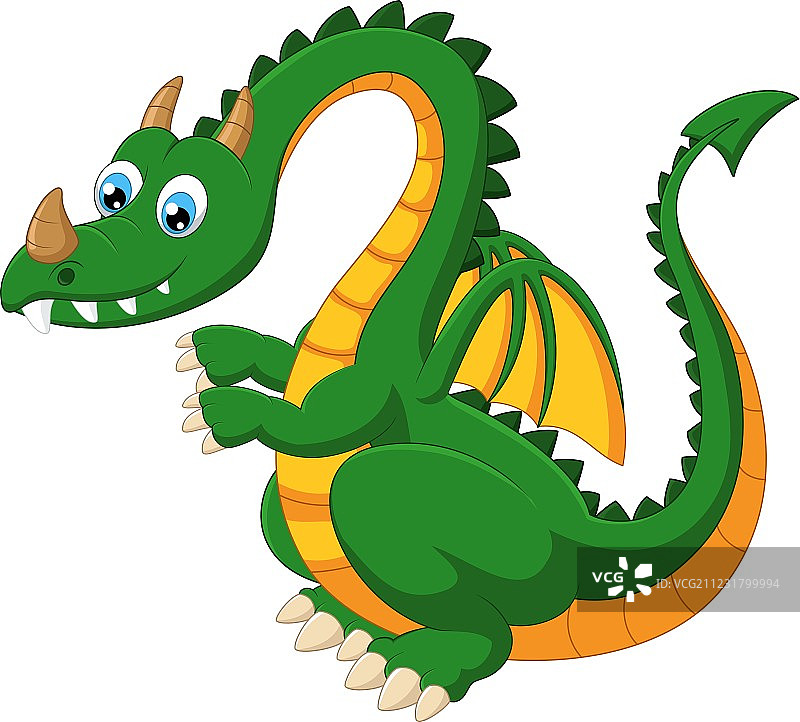卡通趣味绿龙图片素材