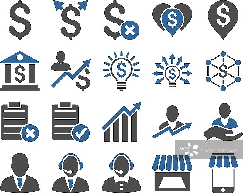 贸易商业与银行服务图标合集图片素材