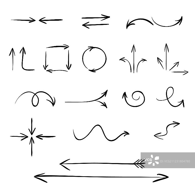箭头手绘风格图片素材