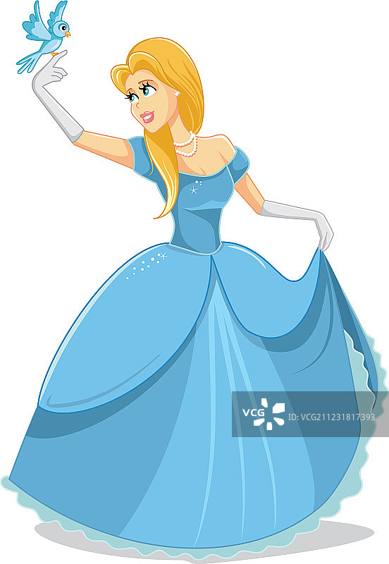 拥有魔法鸟的美丽公主图片素材