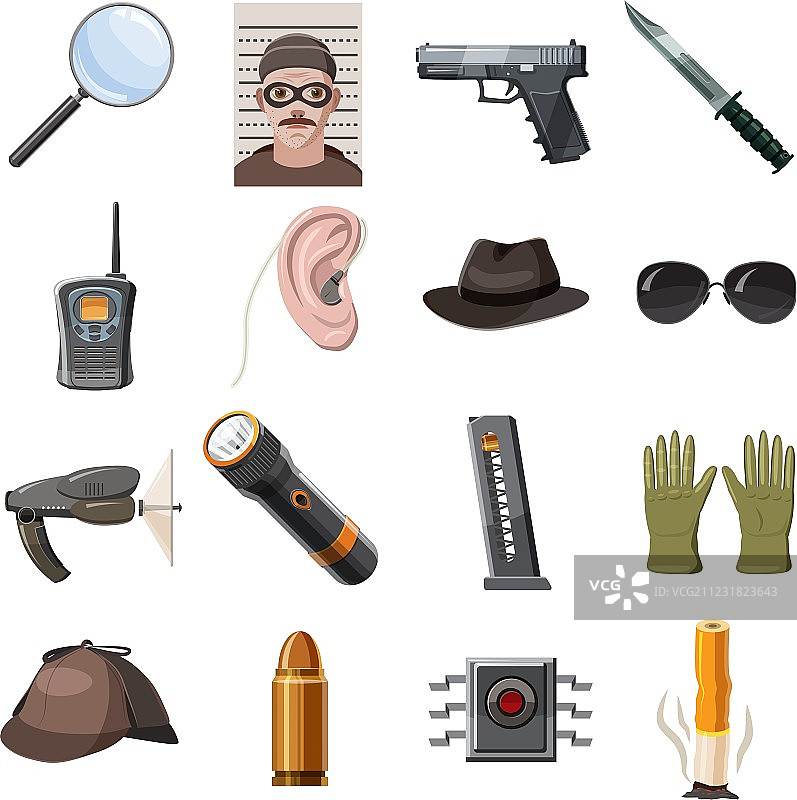 卡通风格间谍图标图片素材