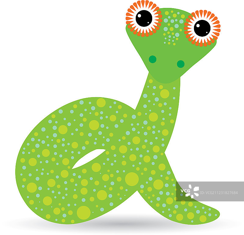 白色背景上的卡通蛇图片素材