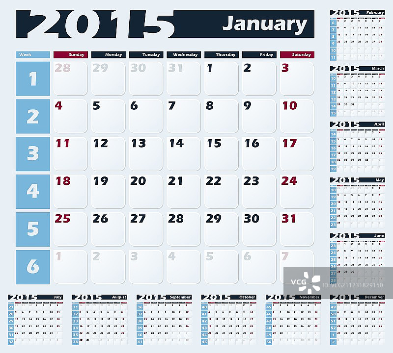 2015年日历设计模板图片素材