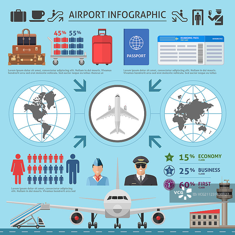 机场信息图表模板图片素材
