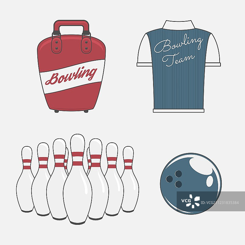 保龄球队元素集图片素材