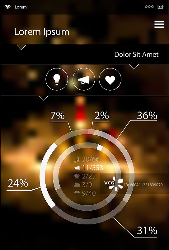 模糊明亮背景上的抽象信息图模板图片素材