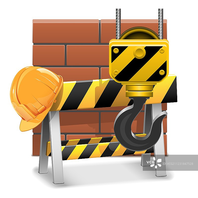 施工概念与砖块图片素材