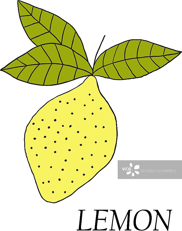 手绘黄色柠檬图片素材